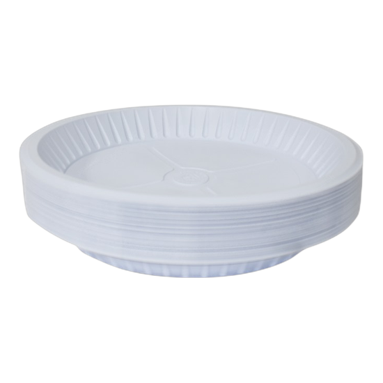 Round Plastic Plate White Small