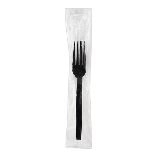 Teeb Alasael Disposable Fork Black Wrapped