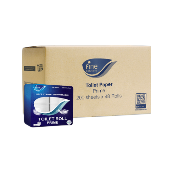 Fine Toliet Tissue Rolls Prime 200 sheets 2 ply