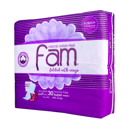 Fam Sanitary Pads Folded With Wings Super