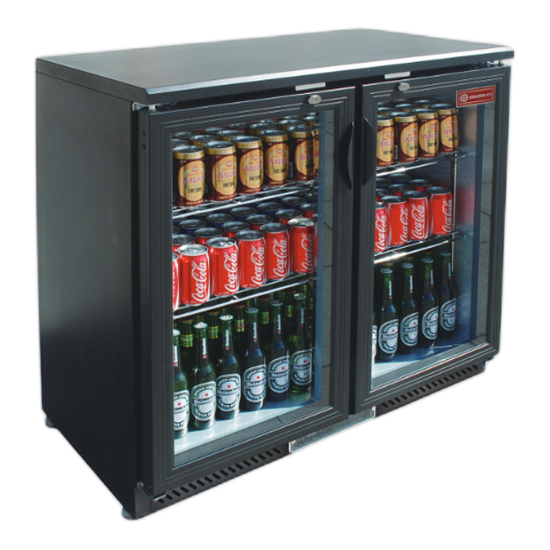 Golden ice Back Bar 2-Door Beverage Display Refrigerator