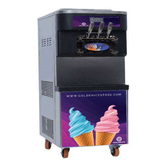 ماكينة ايس كريم سوداء بشاشة إنتاجية 35 لتر في الساعة