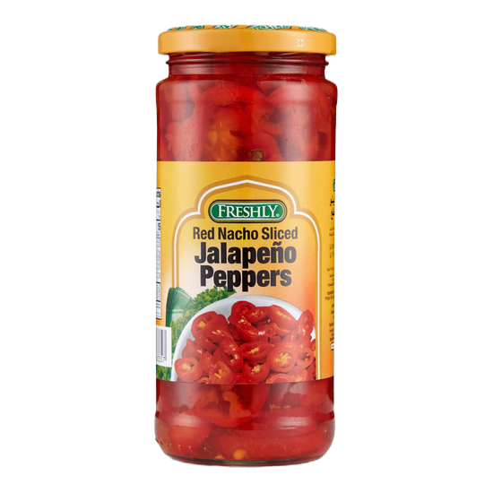 Freshly Jalapeno Red Peppers Sliced